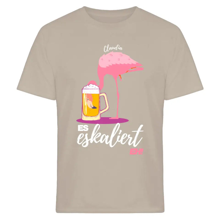 Es Eskaliert Eh - Party Flamingo Shirt mit Deinem Namen | Party T-Shirt Personalisierbar - Malle Mallorca Shirt