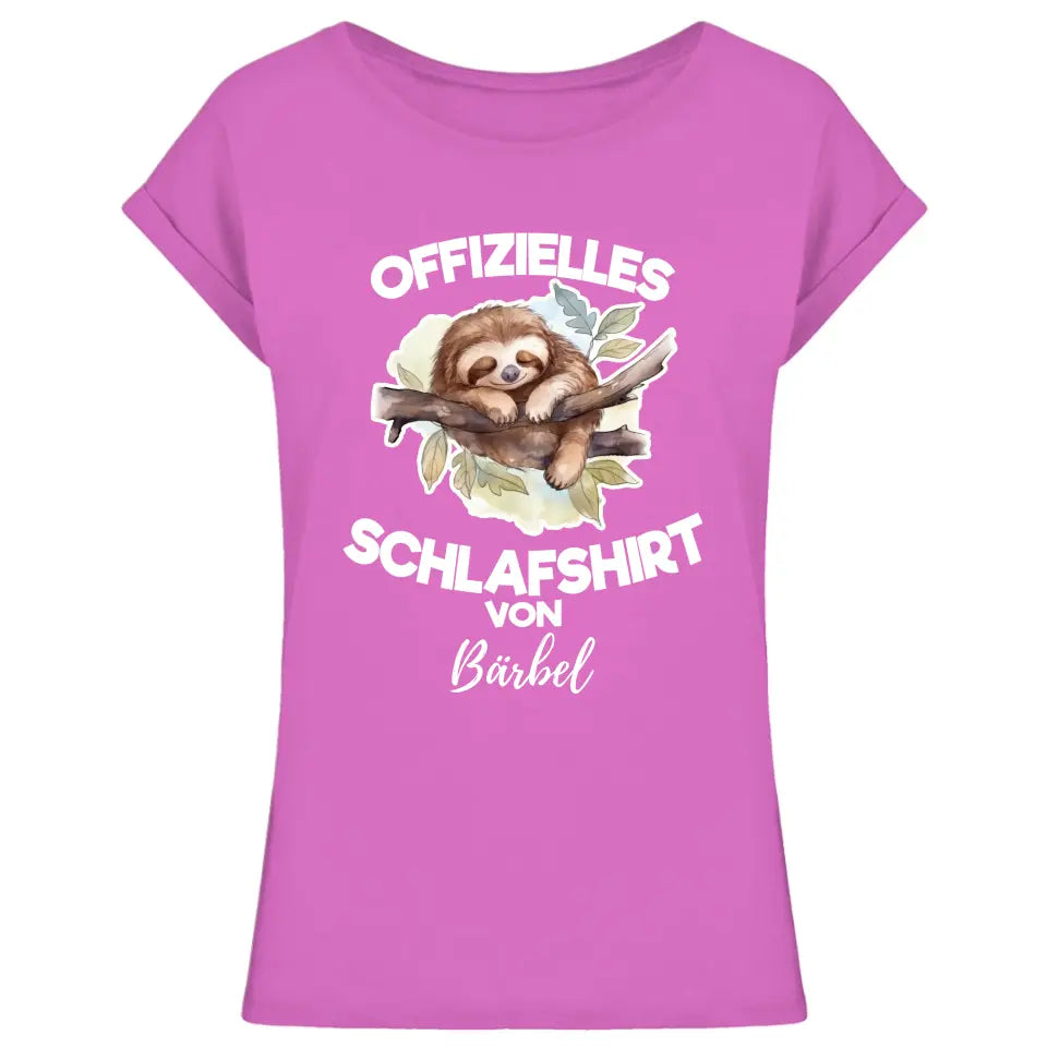 Offizielles Schlafshirt von ... - T-Shirt mit deinem Namen - personalisierbar - Damen, Herren & Kinder - mit Name - Faultier, Panda, Katze & Hund - Aquarell Wasserfarben Motive