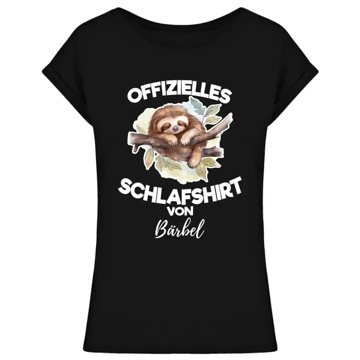 Offizielles Schlafshirt von ... - T-Shirt mit deinem Namen - personalisierbar - Damen, Herren & Kinder - mit Name - Faultier, Panda, Katze & Hund - Aquarell Wasserfarben Motive