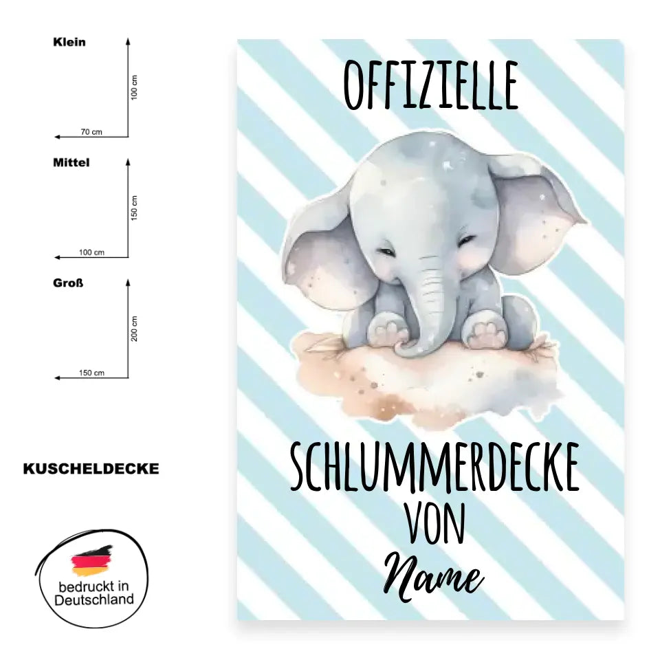 Offizielle Schlummerdecke von... - personalisierbar mit deinem Namen und verschiedenen Motiven - Faultier, Katze, Hund, Eisbär uvm.
