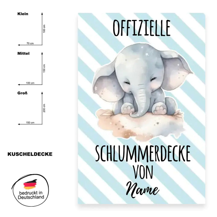 Offizielle Schlummerdecke von... - personalisierbar mit deinem Namen und verschiedenen Motiven - Faultier, Katze, Hund, Eisbär uvm.