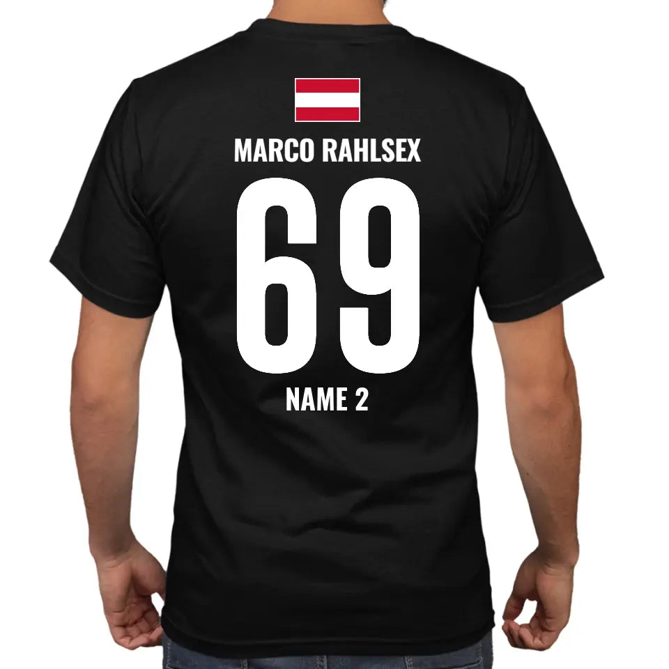 Österreich Sauf Trikot - Malle Shirt - mit deiner Rückennummer & witzigen Namen - Mallorca & Fußball T-Shirt - Words on Shirts