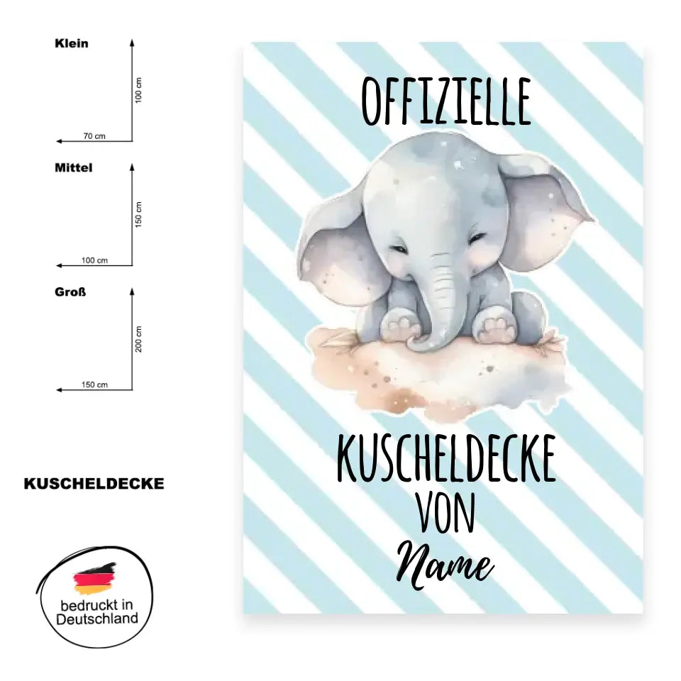 Offizielle Kuscheldecke von... - personalisierbar mit deinem Namen und verschiedenen Motiven - Faultier, Katze, Hund, Eisbär uvm.