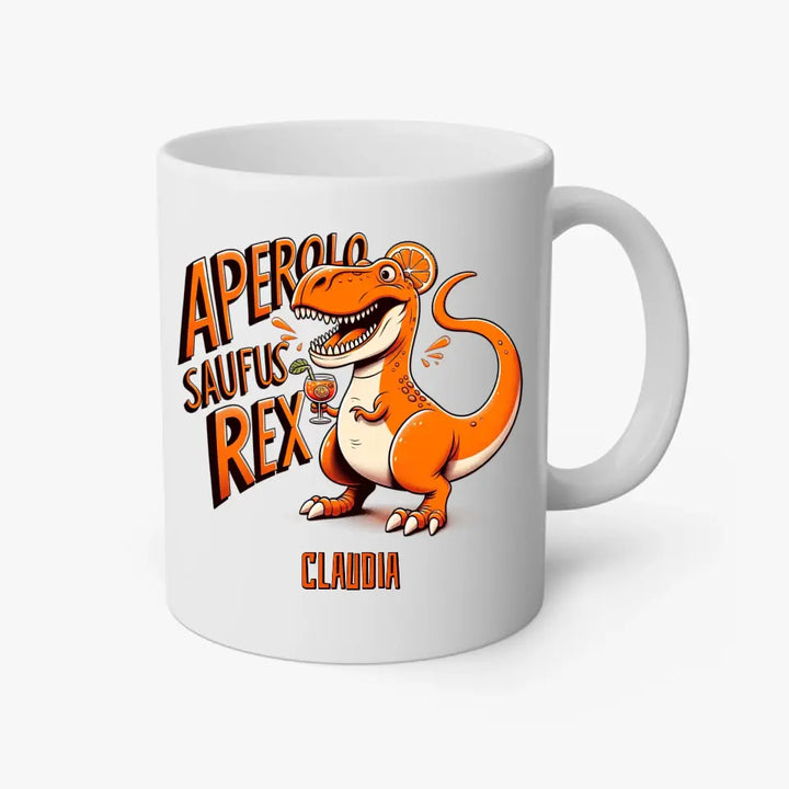 Aperolo-Saufus-Rex - Dino Aperol Fan Tasse - personalisierbar mit Name