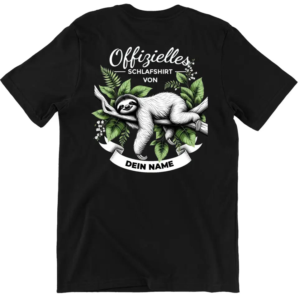 Offizielles Schlafshirt von ... - T-Shirt mit deinem Namen - personalisierbar - Damen, Herren & Kinder - mit Name - Faultier