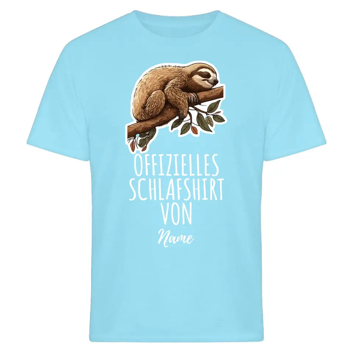 Personalisiertes offizielles Schlafshirt - Wähle dein Motiv: Faultier, Panda, Katze, Hund - Für Damen, Herren & Kinder- Words on Shirts