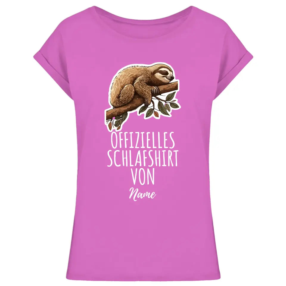 Personalisiertes offizielles Schlafshirt - Wähle dein Motiv: Faultier, Panda, Katze, Hund - Für Damen, Herren & Kinder- Words on Shirts