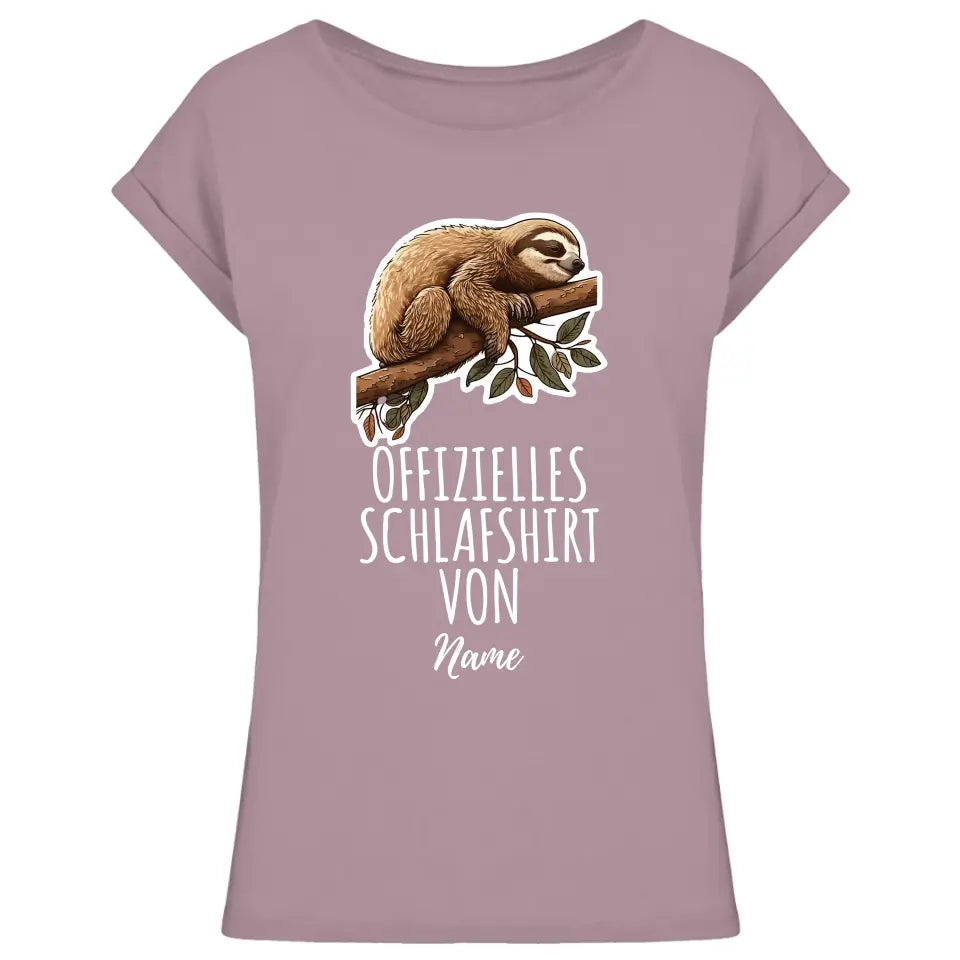 Personalisiertes offizielles Schlafshirt - Wähle dein Motiv: Faultier, Panda, Katze, Hund - Für Damen, Herren & Kinder- Words on Shirts