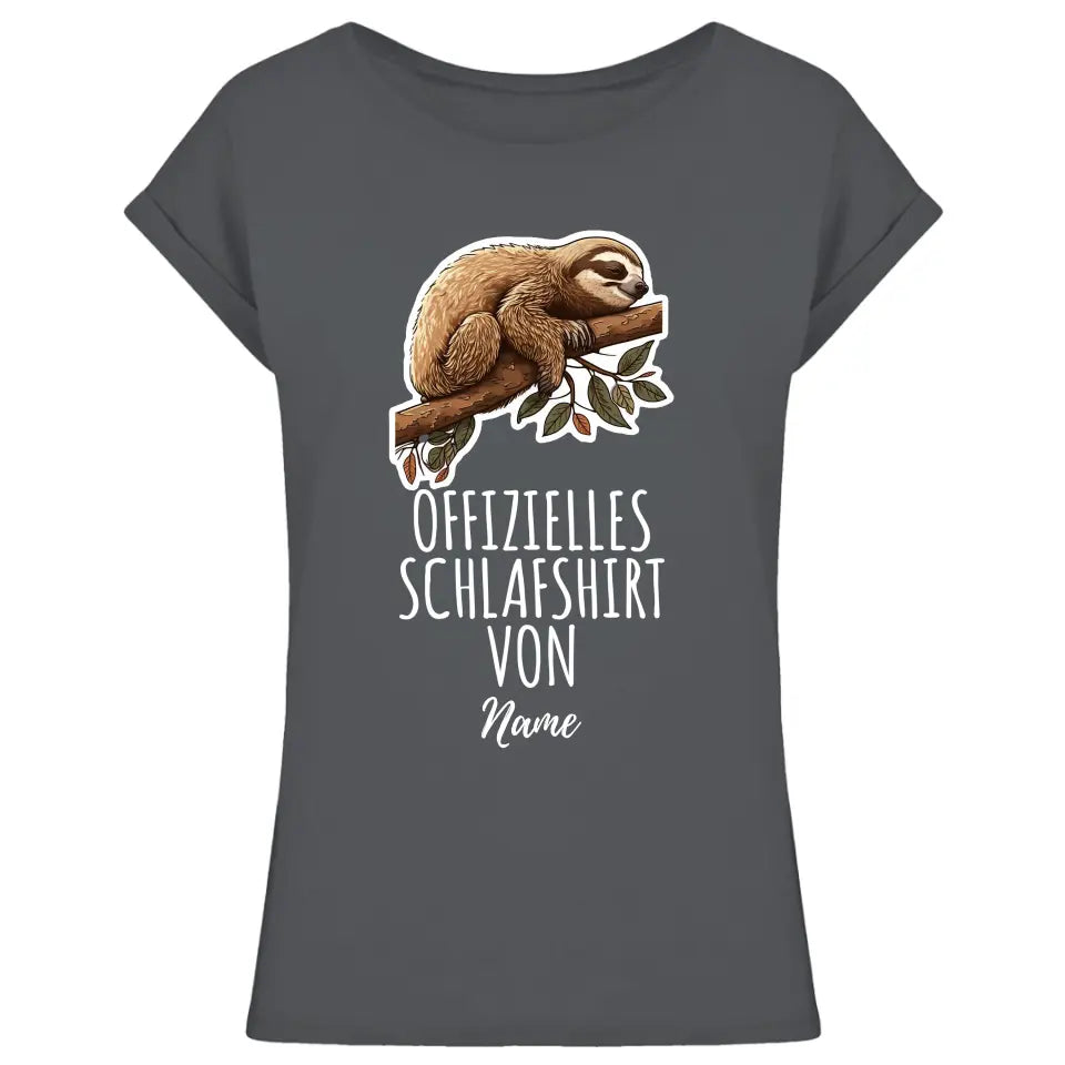 Personalisiertes offizielles Schlafshirt - Wähle dein Motiv: Faultier, Panda, Katze, Hund - Für Damen, Herren & Kinder- Words on Shirts