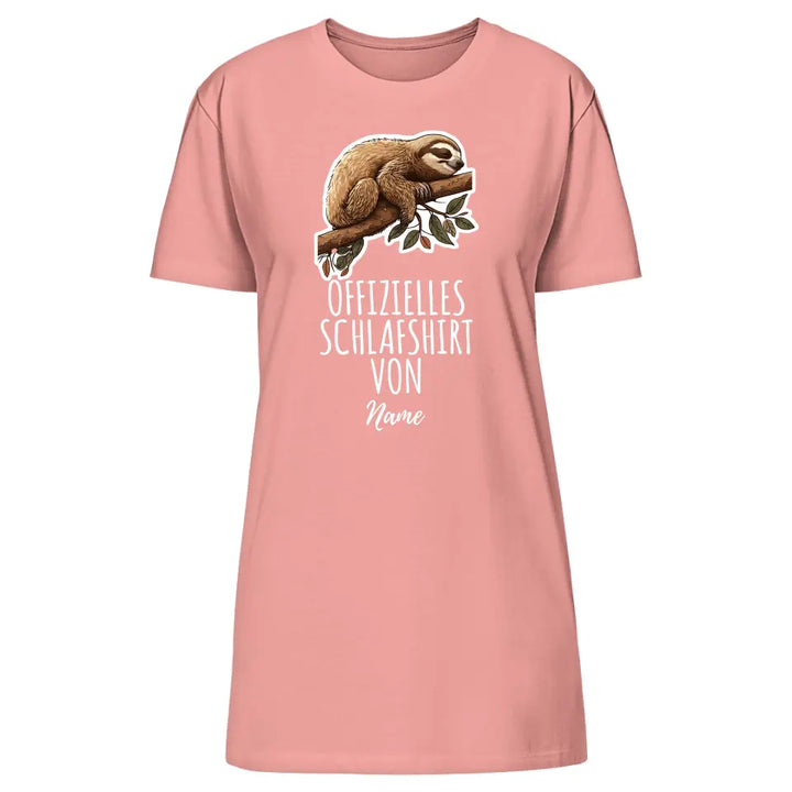 Personalisiertes offizielles Schlafshirt - Wähle dein Motiv: Faultier, Panda, Katze, Hund - Für Damen, Herren & Kinder- Words on Shirts