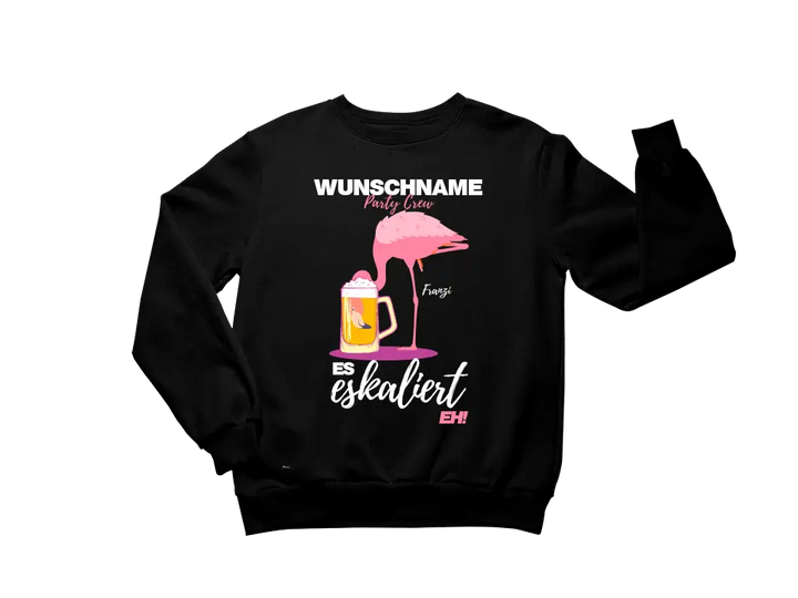 Es Eskaliert Eh - Party Crew Name/Wunschname Flamingo Shirt mit Deinem Namen - Party T-Shirt Individualisierbar/Personalisierbar