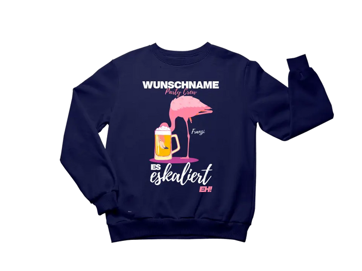 Es Eskaliert Eh - Party Crew Name/Wunschname Flamingo Shirt mit Deinem Namen - Party T-Shirt Individualisierbar/Personalisierbar