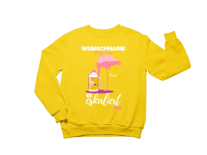 Es Eskaliert Eh - Party Crew Name/Wunschname Flamingo Shirt mit Deinem Namen - Party T-Shirt Individualisierbar/Personalisierbar