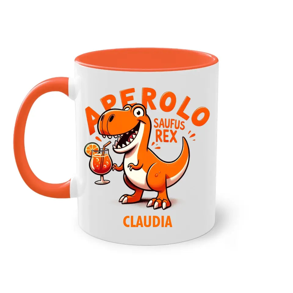 Aperolo-Saufus-Rex - Dino Aperol Fan Tasse - personalisierbar mit Name