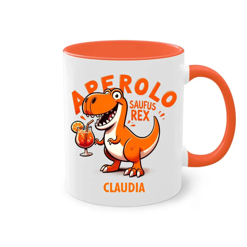 Aperolo-Saufus-Rex - Dino Aperol Fan Tasse - personalisierbar mit Name