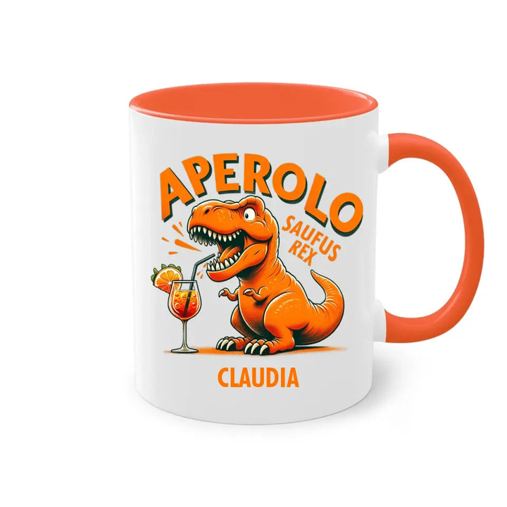 Aperolo-Saufus-Rex - Dino Aperol Fan Tasse - personalisierbar mit Name