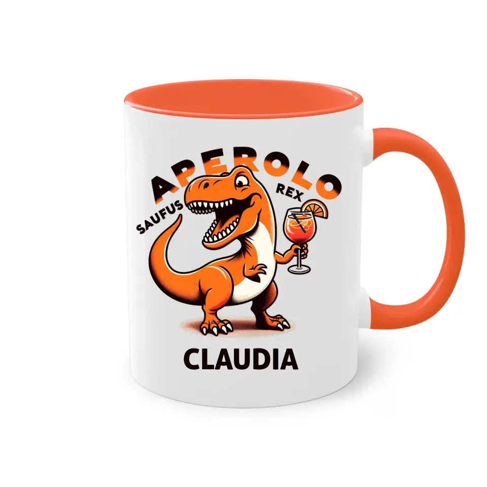 Aperolo-Saufus-Rex - Dino Aperol Fan Tasse - personalisierbar mit Name