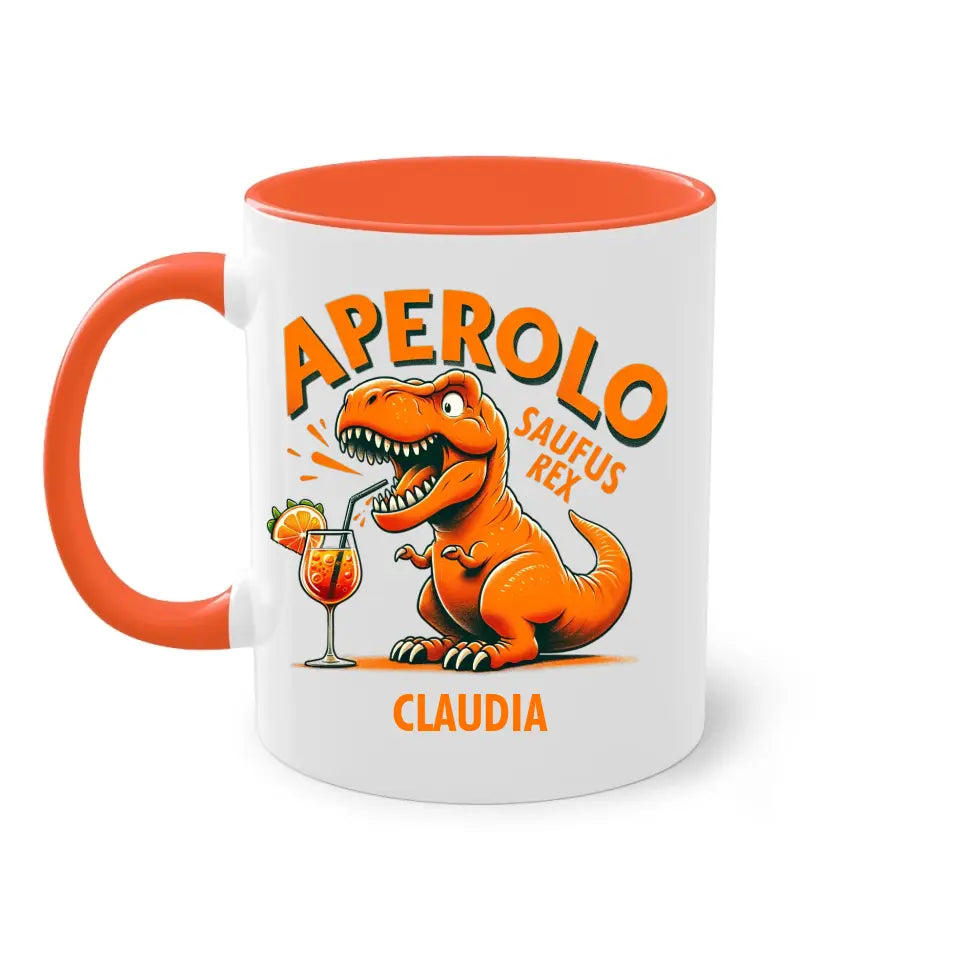 Aperolo-Saufus-Rex - Dino Aperol Fan Tasse - personalisierbar mit Name