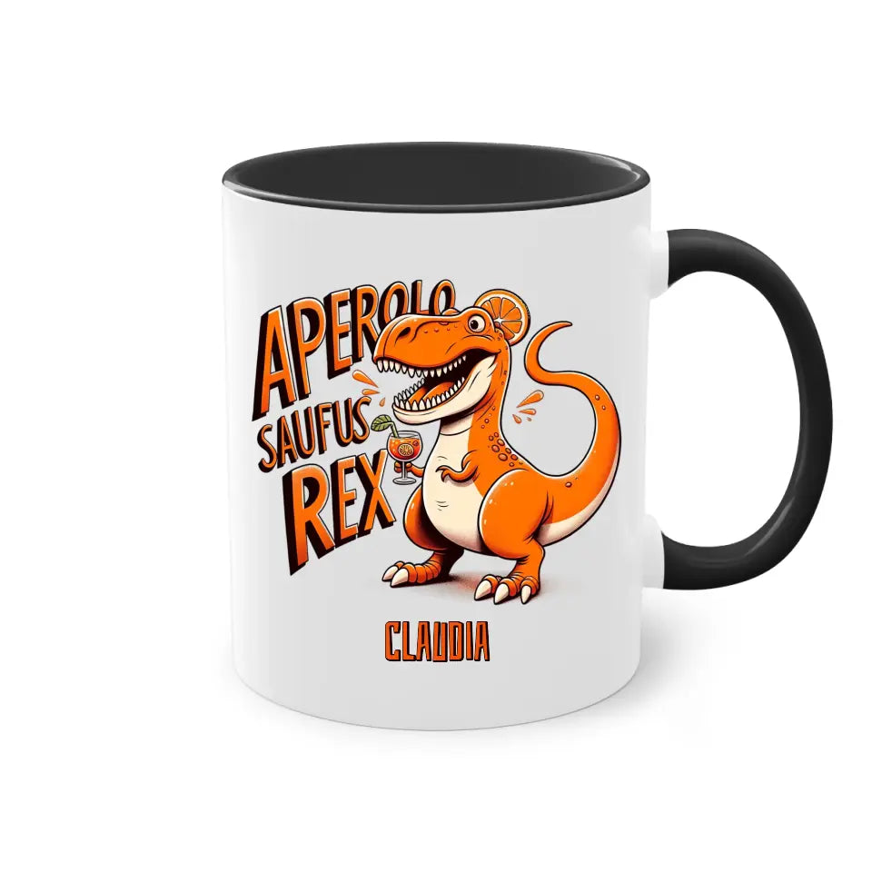 Aperolo-Saufus-Rex - Dino Aperol Fan Tasse - personalisierbar mit Name