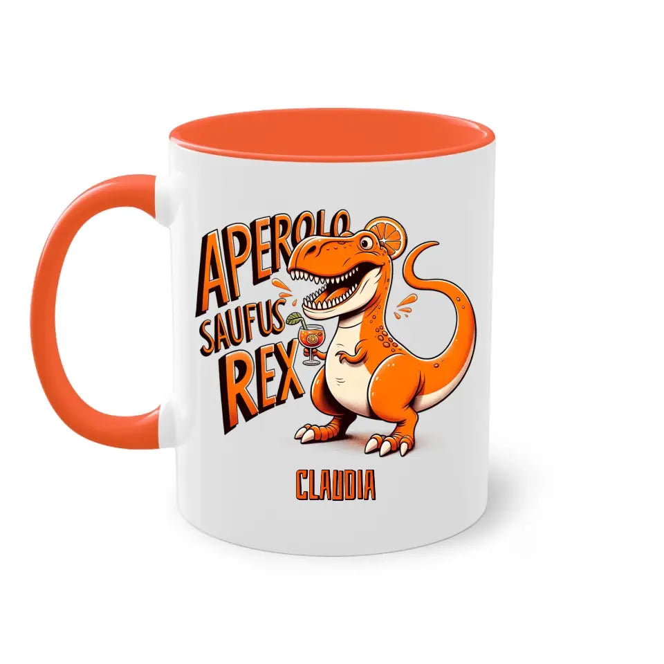 Aperolo-Saufus-Rex - Dino Aperol Fan Tasse - personalisierbar mit Name