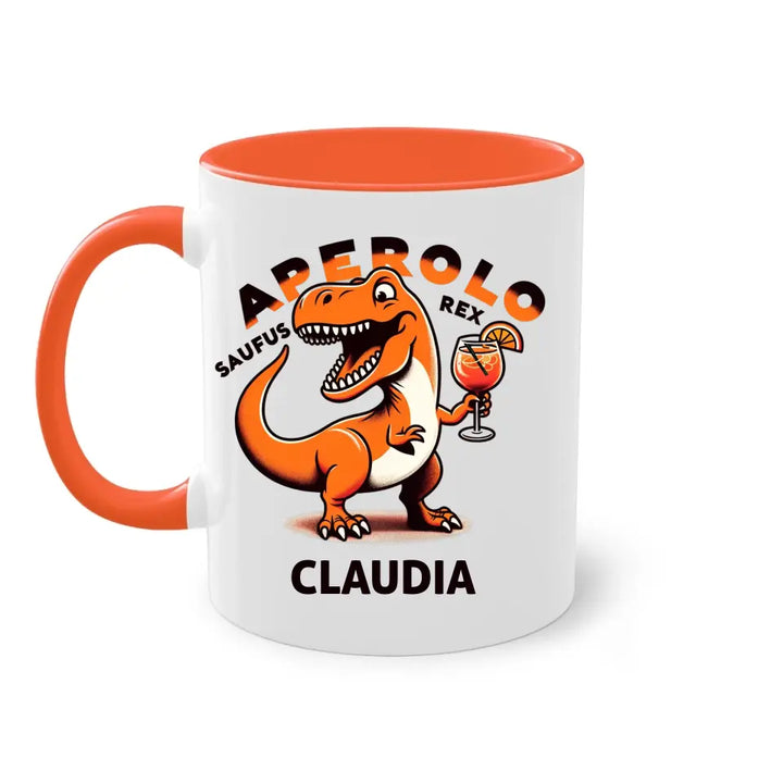 Aperolo-Saufus-Rex - Dino Aperol Fan Tasse - personalisierbar mit Name