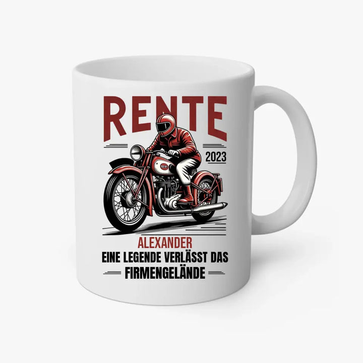 Rente - Eine Legende verlässt das Gelände - Motorad - mit Name und Jahr personalisierbar - Tasse