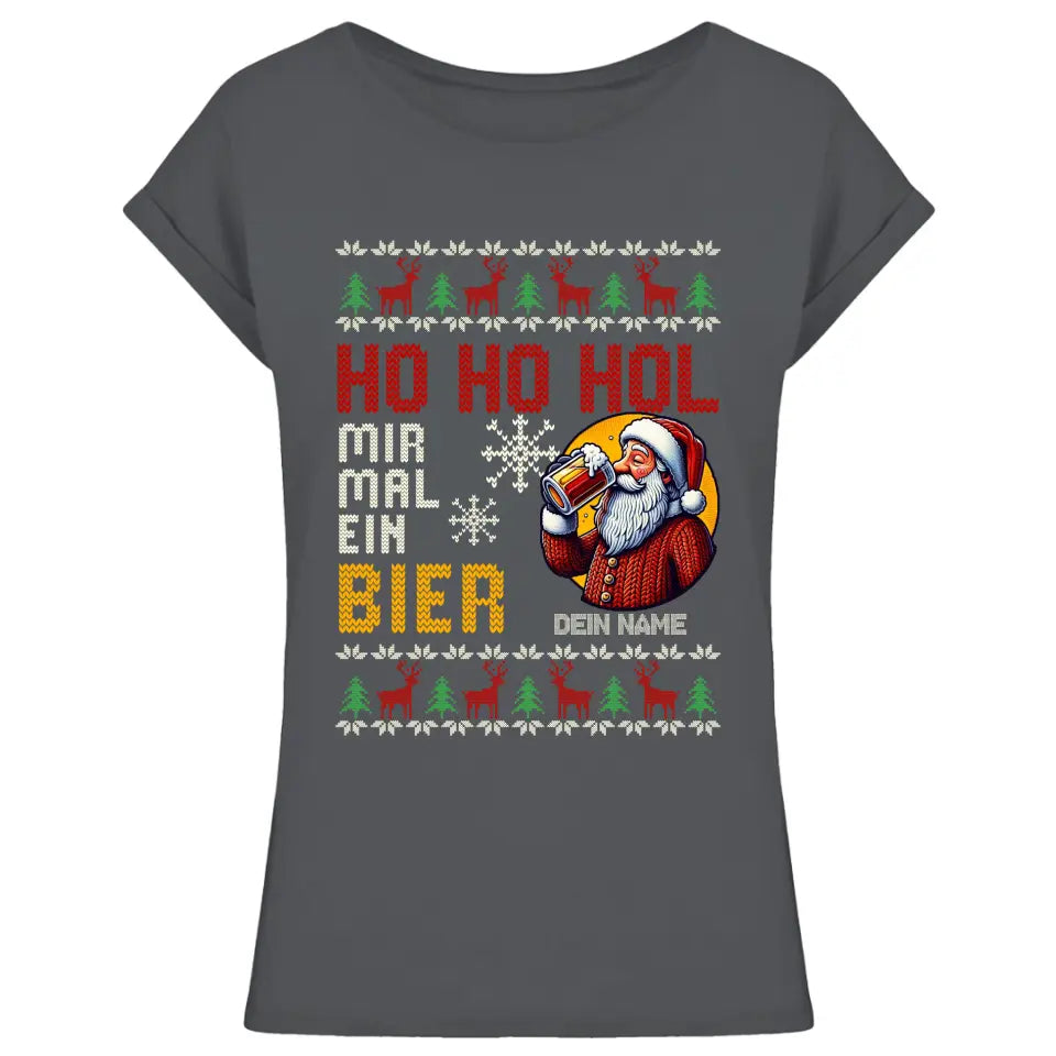 Ho Ho Hol mir mal ein Bier - Ugly Sweater - personalisierbar mit Name - Pullover, Hoodies, T-Shirts