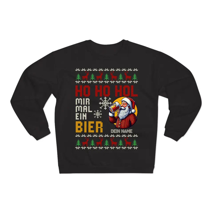 Ho Ho Hol mir mal ein Bier - Ugly Sweater - personalisierbar mit Name - Pullover, Hoodies, T-Shirts