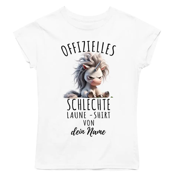 Offizielles schlechte Laune Shirt von... - lustiges T-Shirt personalisierbar - Einhorn, Faultier, Pferd, Panda uvm.