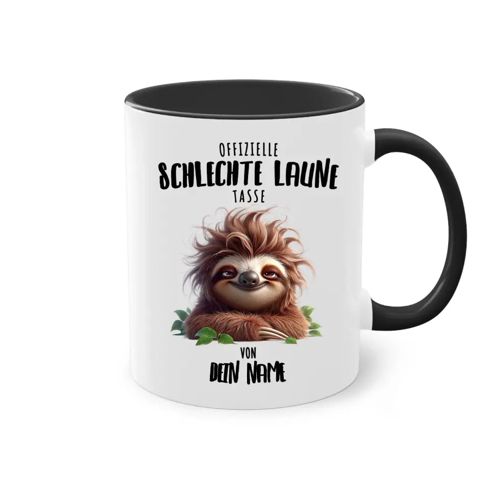 Offizielle schlechte Laune Tasse - personalisierbare Tasse mit Name - Faultier, Einhorn, Pinguin, Bär