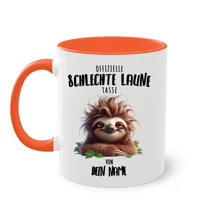 Offizielle schlechte Laune Tasse - personalisierbare Tasse mit Name - Faultier, Einhorn, Pinguin, Bär