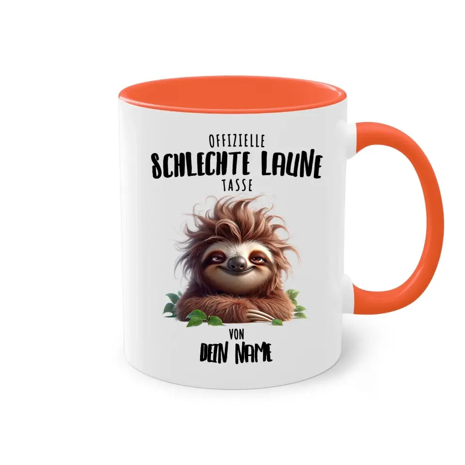 Offizielle schlechte Laune Tasse - personalisierbare Tasse mit Name - Faultier, Einhorn, Pinguin, Bär