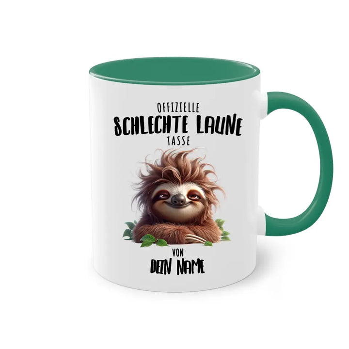 Offizielle schlechte Laune Tasse - personalisierbare Tasse mit Name - Faultier, Einhorn, Pinguin, Bär