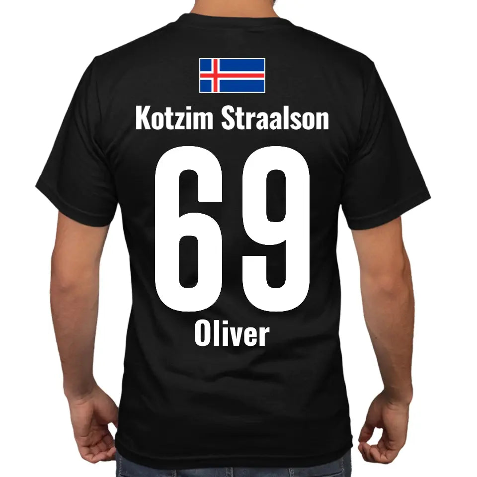 Island Sauf Trikot - Malle Shirt - mit deiner Rückennummer & witzigen Isländischen Namen - Mallorca & Fußball T-Shirt - optional mit eigenen Namen - Words on Shirts