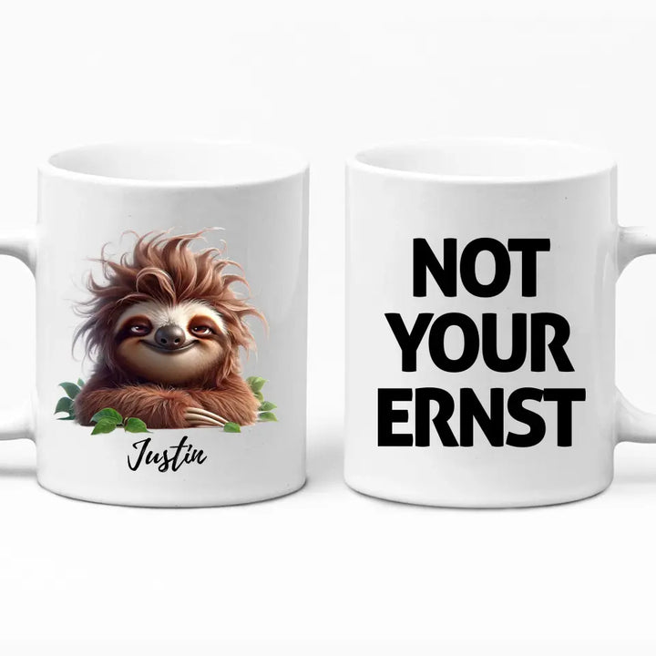 Grimmige & muffelige Tiere mit Spruch - Tasse - personalisierbare Tasse mit Name, Spruch & Tiermotiv - Faultier, Einhorn, Pinguin, Bär