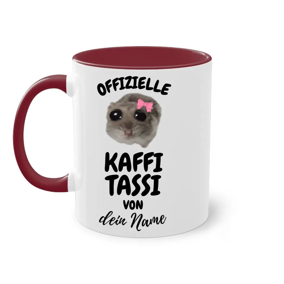 Offizielle Kaffi Tassi - personalisierbar mit Name - Sad Hamster Hamsti Design