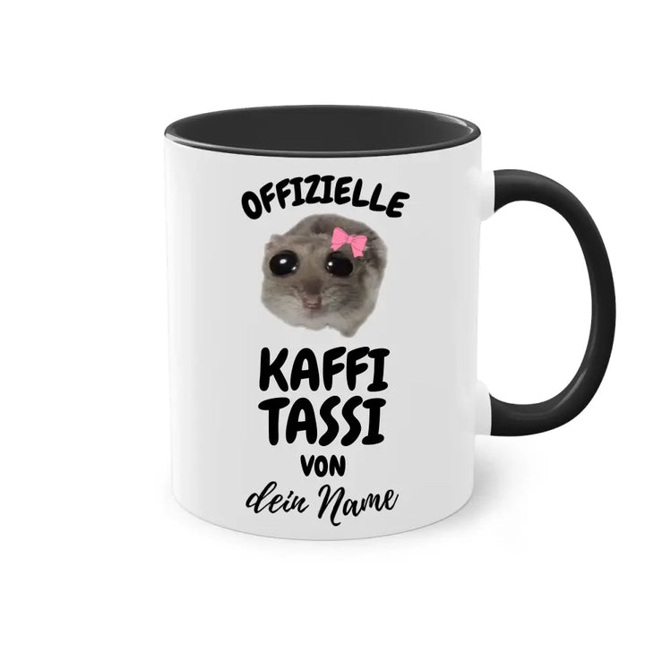 Offizielle Kaffi Tassi - personalisierbar mit Name - Sad Hamster Hamsti Design