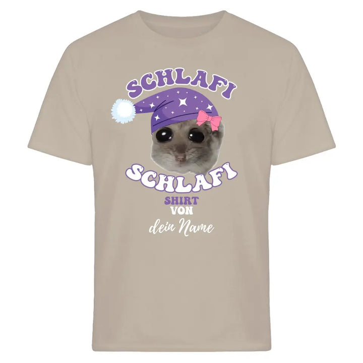 Schlafi Schlafi Shirt - personalisierbar mit deinem Namen - Damen, Herren - Nachthemd - Sad Hamster - Hamsti