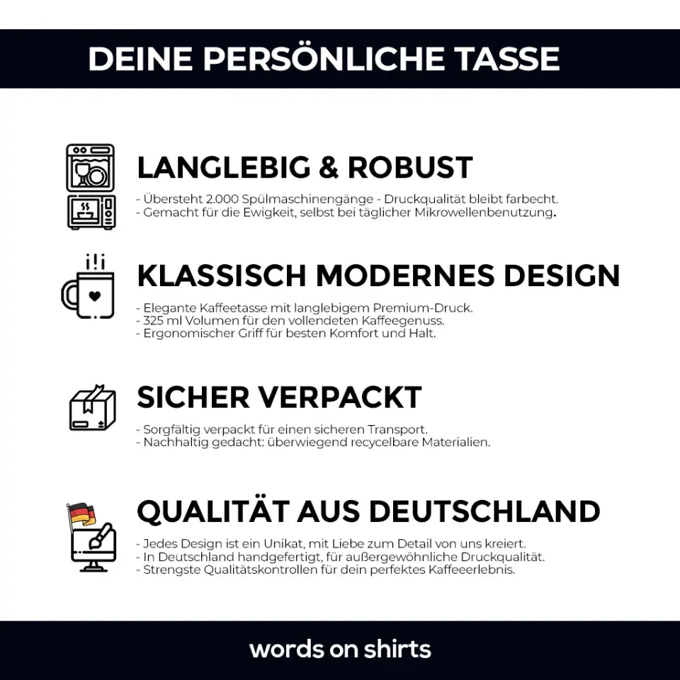 Kaffi & Kippi Tassi - Tasse personalisierbar mit Name - Sad Hamster Hamsti Design - Words on Shirts