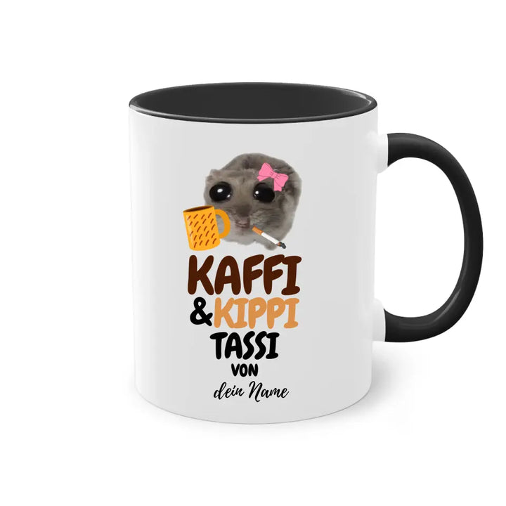 Kaffi & Kippi Tassi - Tasse personalisierbar mit Name - Sad Hamster Hamsti Design