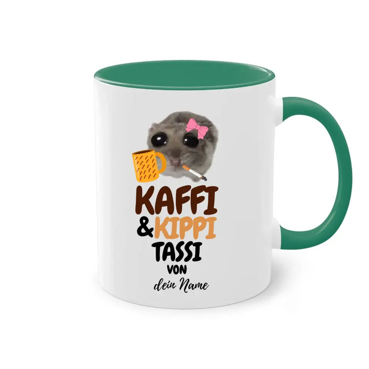 Kaffi & Kippi Tassi - Tasse personalisierbar mit Name - Sad Hamster Hamsti Design