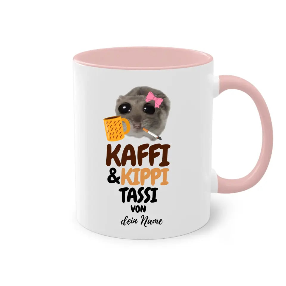 Kaffi & Kippi Tassi - Tasse personalisierbar mit Name - Sad Hamster Hamsti Design - Words on Shirts