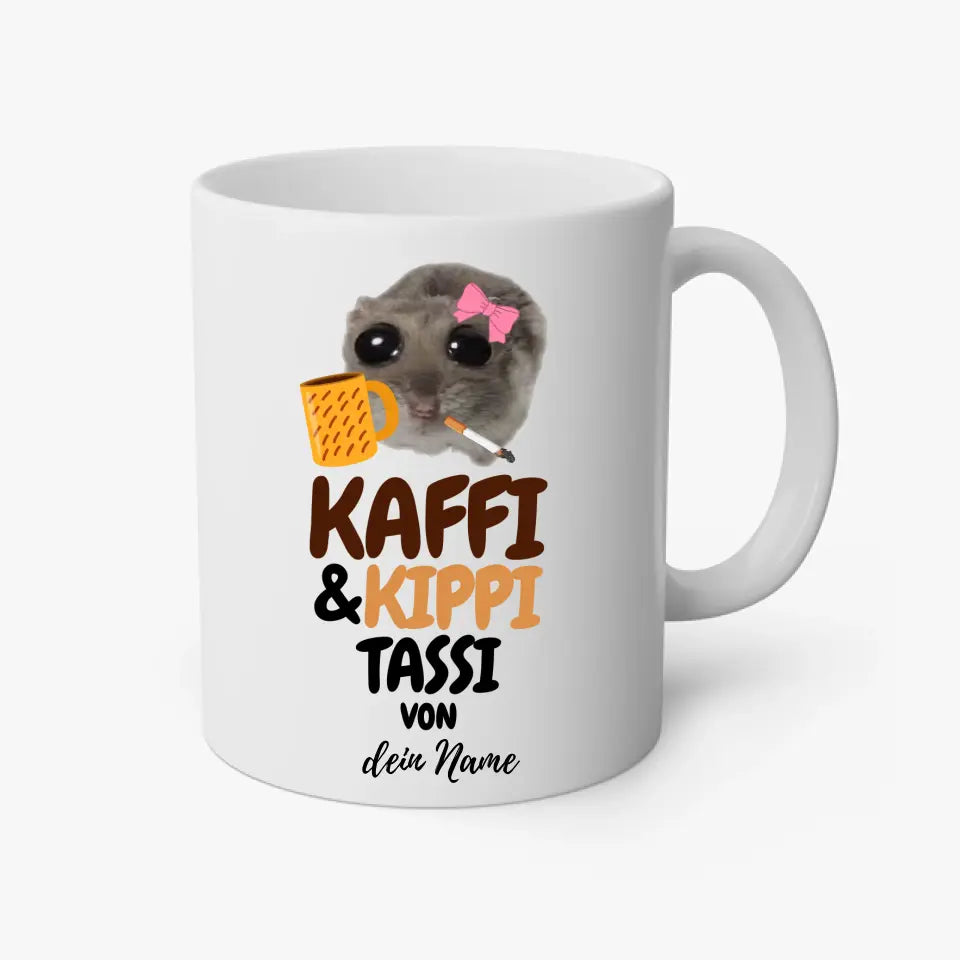 Kaffi & Kippi Tassi - Tasse personalisierbar mit Name - Sad Hamster Hamsti Design - Words on Shirts