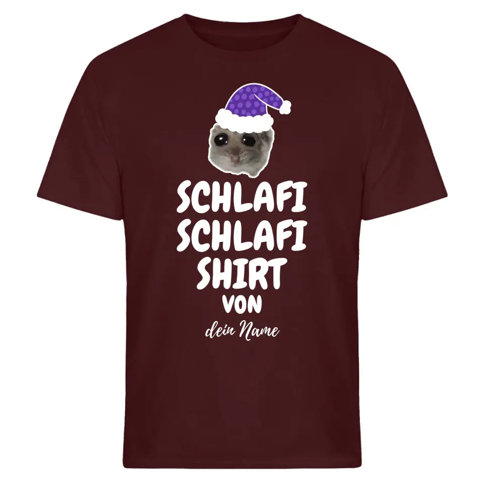 Schlafi Schlafi Shirt mit Name - Damen, Herren & Kinder - Nachthemd . Sad Hamster - Hamsti