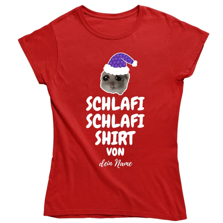 Schlafi Schlafi Shirt mit Name - Damen, Herren & Kinder - Nachthemd . Sad Hamster - Hamsti