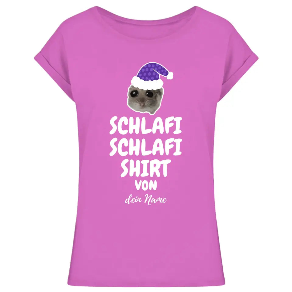 Schlafi Schlafi Shirt mit Name - Damen, Herren & Kinder - Nachthemd . Sad Hamster - Hamsti