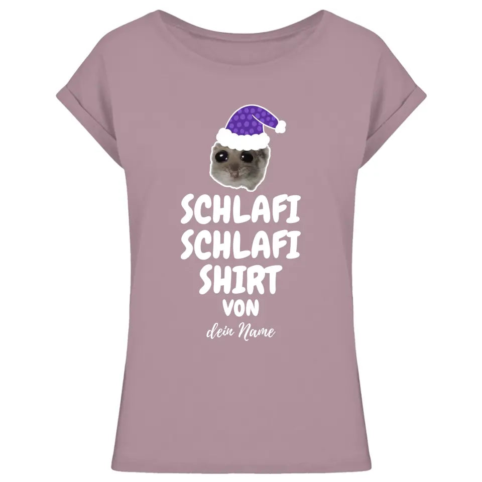 Schlafi Schlafi Shirt mit Name - Damen, Herren & Kinder - Nachthemd . Sad Hamster - Hamsti