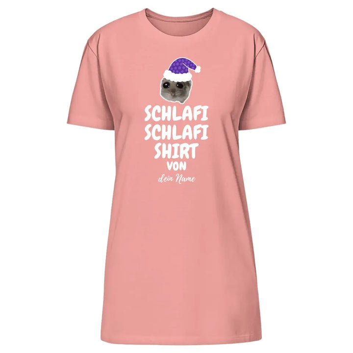 Schlafi Schlafi Shirt mit Name - Damen, Herren & Kinder - Nachthemd . Sad Hamster - Hamsti