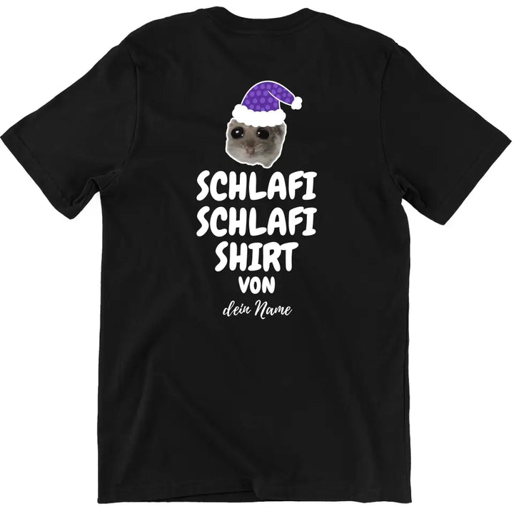 Schlafi Schlafi Shirt mit Name - Damen, Herren & Kinder - Nachthemd . Sad Hamster - Hamsti