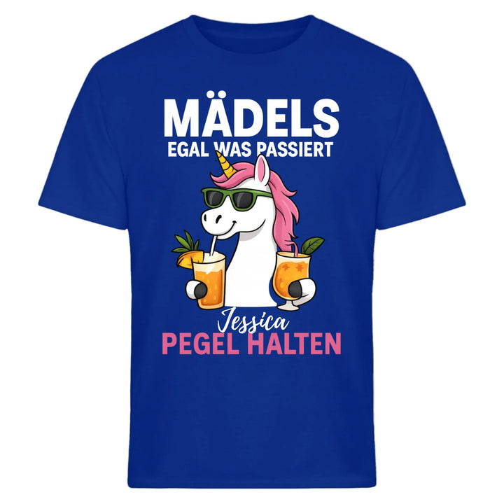 Mädels, egal was passiert - Pegel halten - Einhorn - personalisiert mit Name